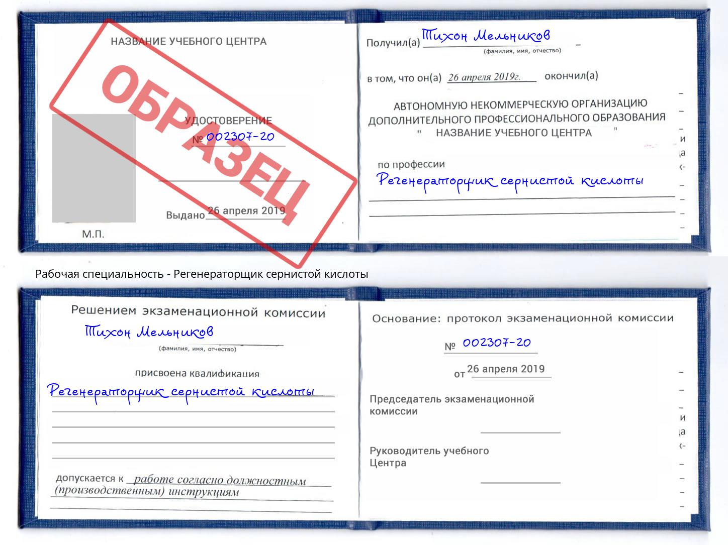Регенераторщик сернистой кислоты Владимир