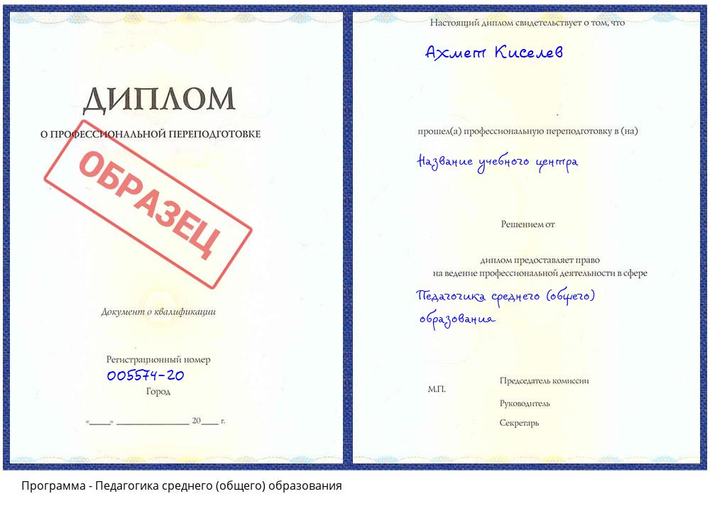 Педагогика среднего (общего) образования Владимир